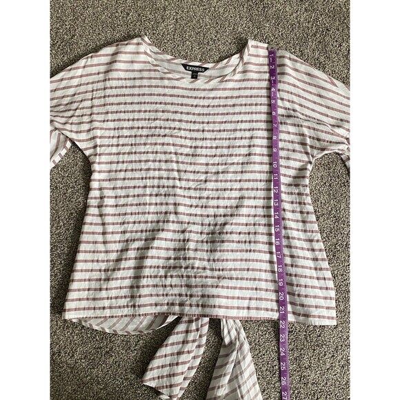 Express Bell Sleeve Striped Tie-Front Blouse Size Small - Picture 6 of 7